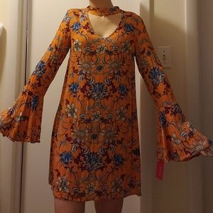 Boho bell sleeve dress